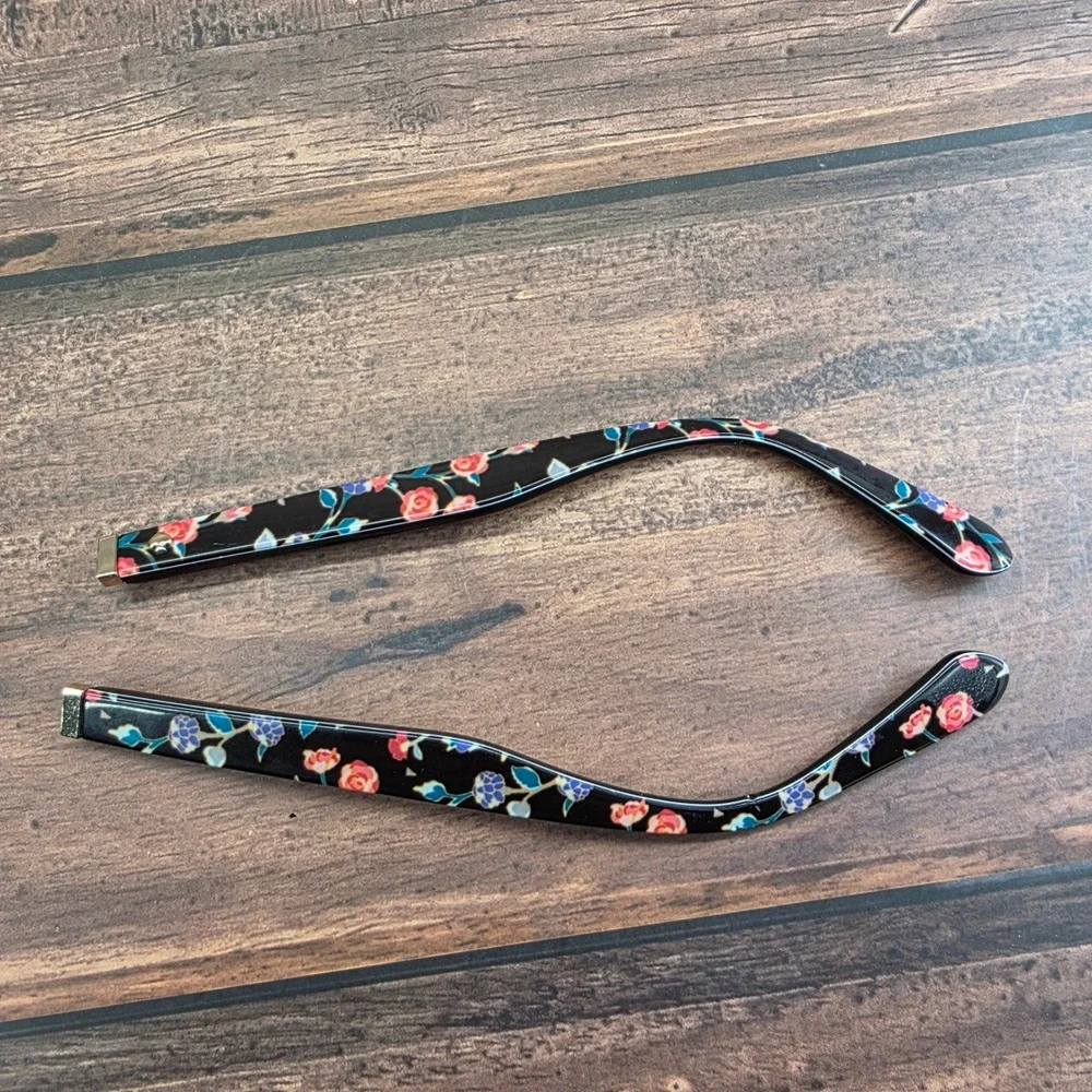 Kate Spade Jeri Replacement Eyeglass Temple Arms Black Floral 140mm Pair